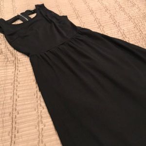 Pripe dress, black with full skirt, back zipper, S
